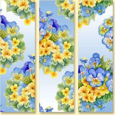 beautiful flowers design banners vector set