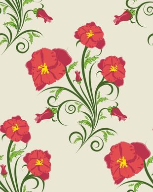beautiful flowers illustration background pattern 03 vector