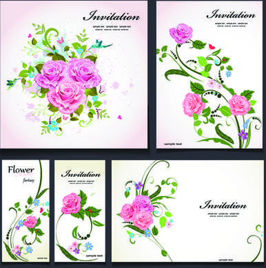 beautiful flowers invitation design