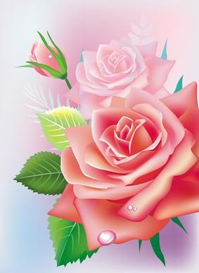 roses background elegant modern colorful closeup decor