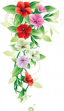 flowers background bright colorful modern design blooming sketch