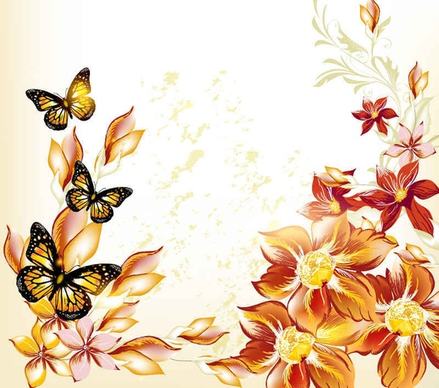 beautiful flowers vector background0001