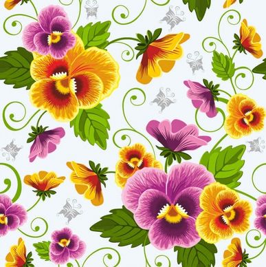 beautiful flowers vector background0002