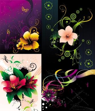 beautiful flowers vector the trend