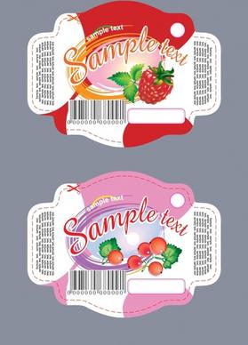 yoghurt label templates fruits icons decor modern design