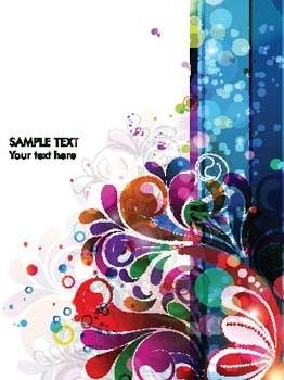 beautiful fullcolor abstract floral vector background design
