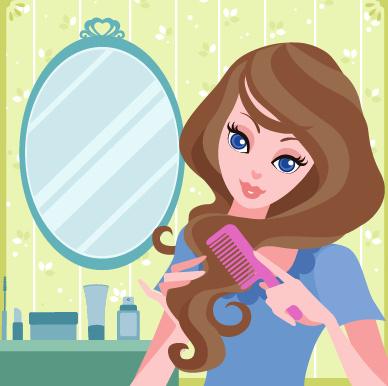 beautiful girl with fashion elements vector