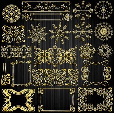 beautiful gold pattern 01 vector