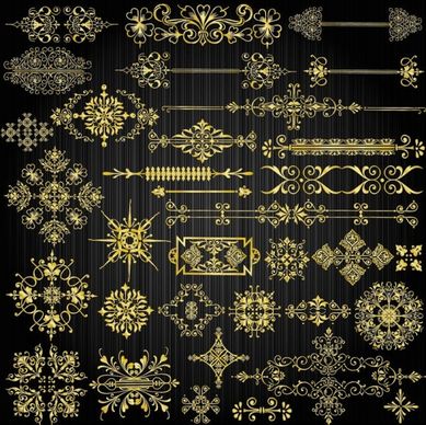 beautiful gold pattern 04 vector