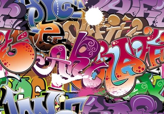 beautiful graffiti font design 05 vector