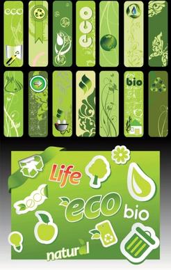 beautiful green living banner vector series