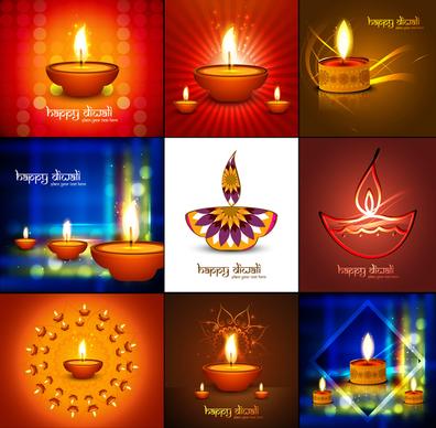 beautiful happy diwali 9 collection presentation bright colorful hindu festival for glowing celebration background