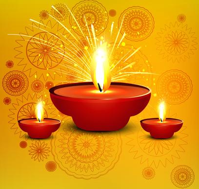 beautiful happy diwali diya bright colorful hindu festival background