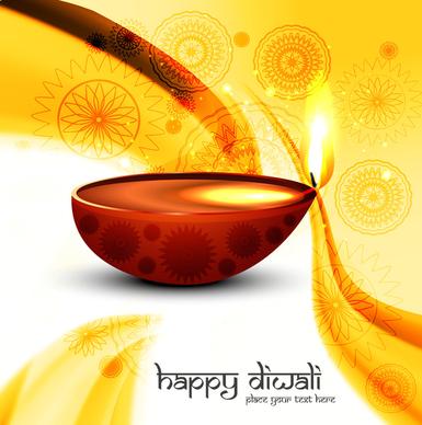 beautiful happy diwali diya bright colorful hindu festival background