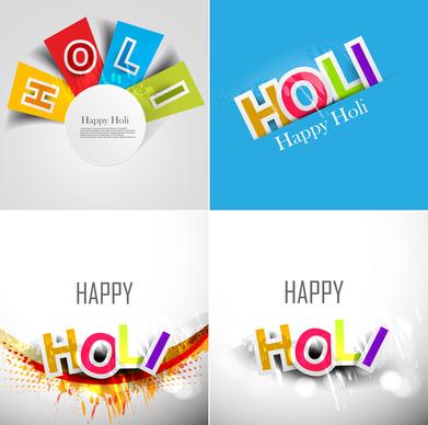 beautiful holi colorful text grunge celebration background festival vector design