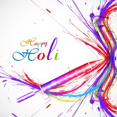 beautiful holi pichkari colorful festival vector background illustration