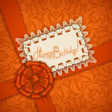 beautiful lace and bow birthday cards vector