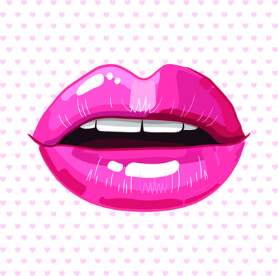 beautiful lips vector set