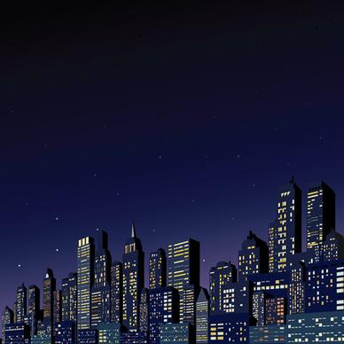 beautiful night city vector graphics