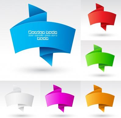 decorative origami templates modern colored 3d shape