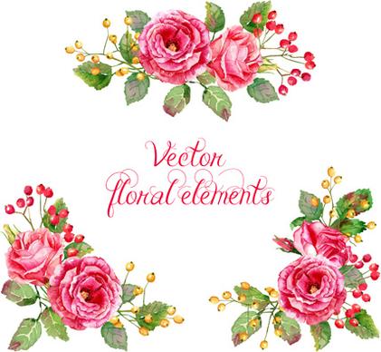 beautiful pink flower vector art background