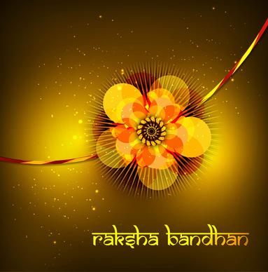 beautiful raksh bandhan card hindu festival background vector