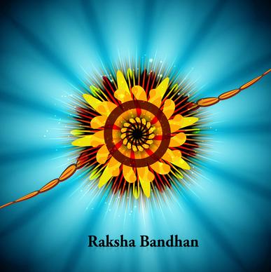 beautiful raksha bandhan festival blue colorful background vector