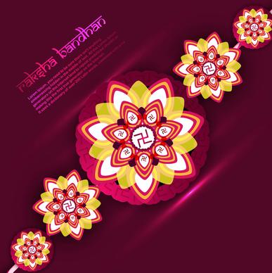 beautiful raksha bandhan festival rakhi background vector illustration