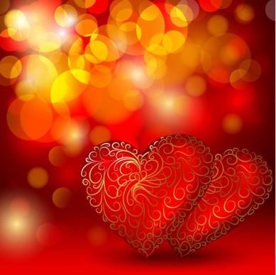 beautiful red heart background vector