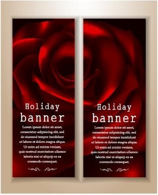 beautiful rose holiday banner vector