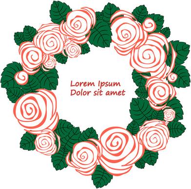 beautiful rose wreath vector