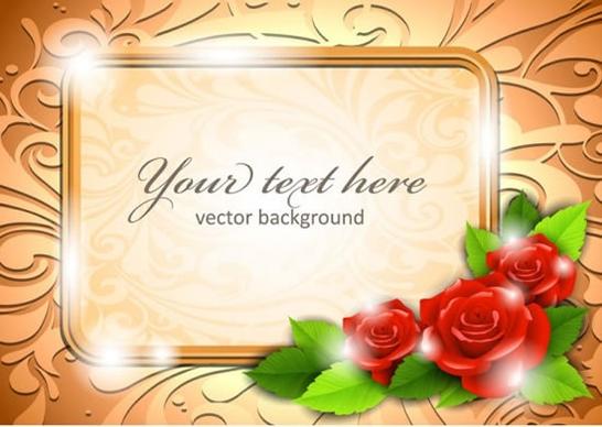 beautiful roses border vector