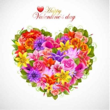 beautiful roses with heart vector
