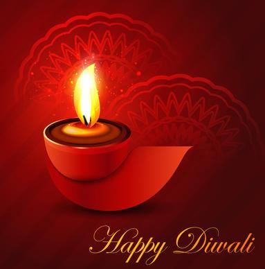 beautiful shiny happy diwali diya colorful hindu festival background illustration