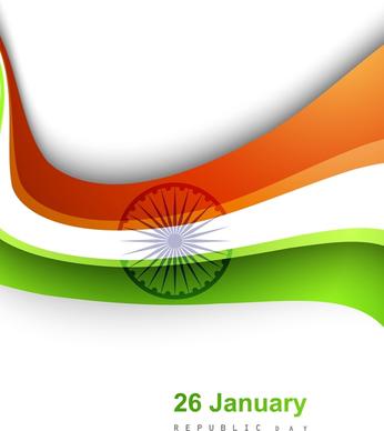 beautiful shiny stylish indian flag wave design
