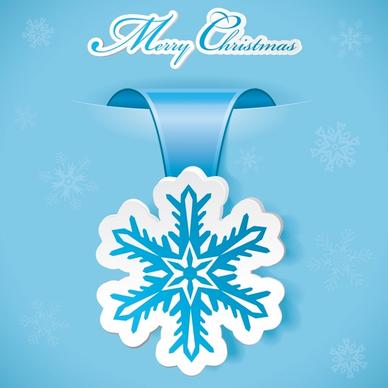 beautiful snowflake label roll angle vector