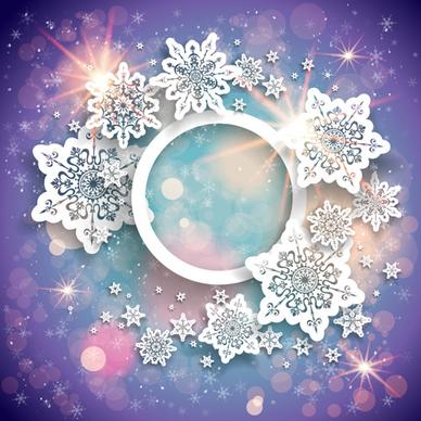beautiful snowflake with shiny background vector