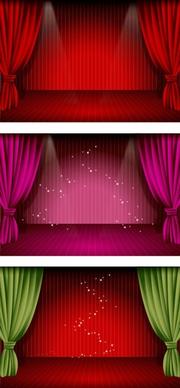 beautiful stage curtain vector