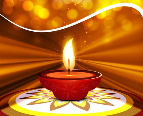 beautiful stylish rangoli happy diwali colorful festival background vector