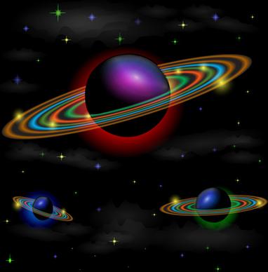 beautiful universe planet background vector