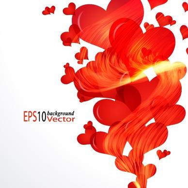 valentines background vivid dynamic red hearts motion