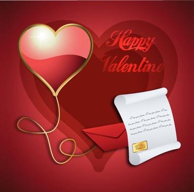 beautiful valentine background envelope vector