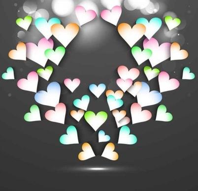 beautiful valentine cards background vector