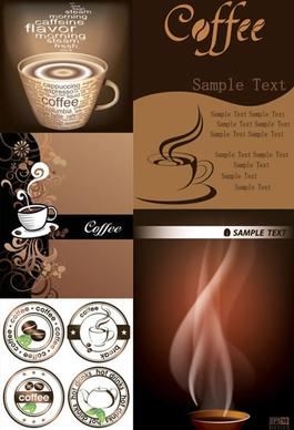coffee banner templates classic brown cup aroma decor