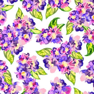 beautiful watercolor flower pattern seamless vector