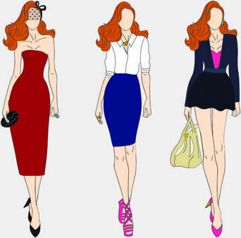 beautiful with fashion models vector