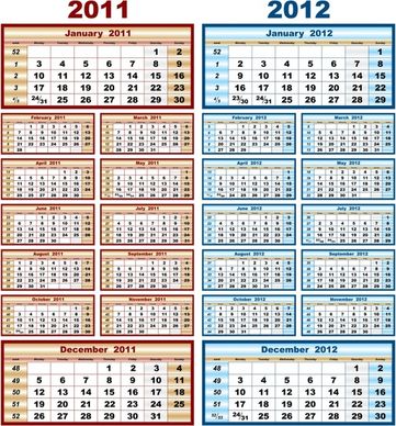 calendar templates colored simple layout