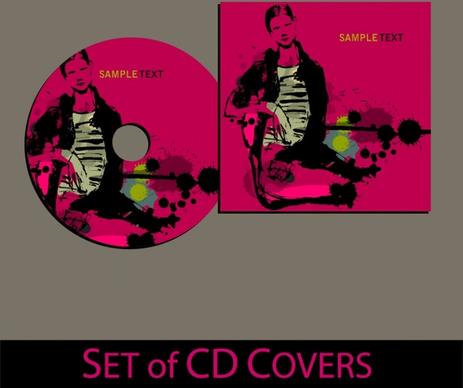 cd cover template woman sketch dark colorful grunge