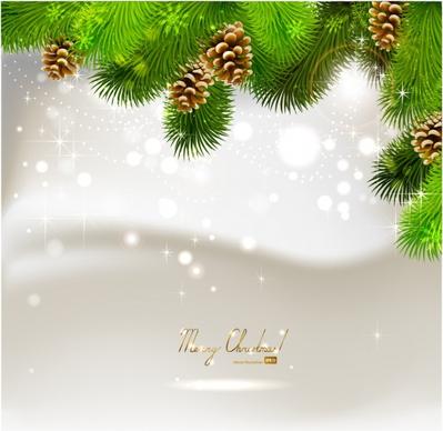 beautifully christmas pine cones background vector