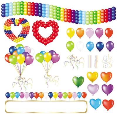 beautifully colored balloons 05 vector